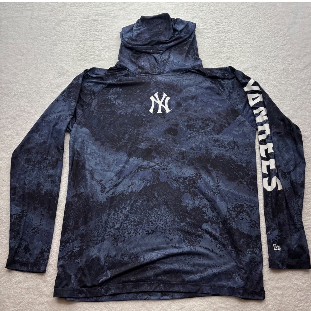 New Era New York Yankees MLB Hooded Long Sleeve Shirt Realtree Camo Navy XL